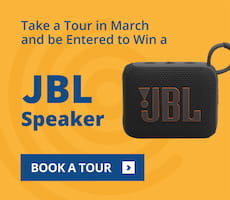 Take a tour in March and be entered to win a JBL Speaker!