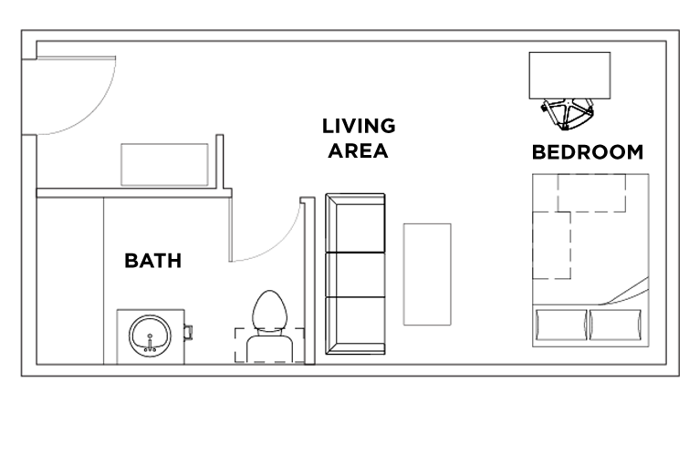 Parkside 1 Bedroom Accessible Floor Plan