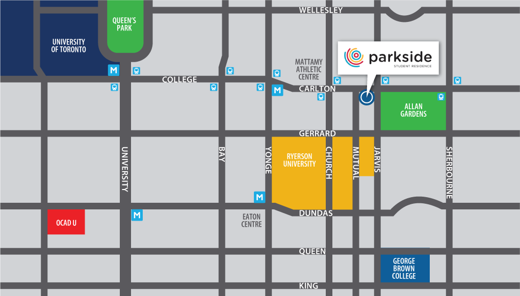 George Brown College Map Parkside Location | Toronto Student Housing Near Toronto Metropolitan  University